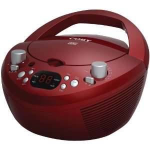 COBY CXCD251RED PORTABLE CD PLAYER WITH AM/FM STEREO TUNER (RED)  
