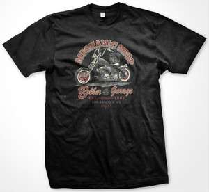 Mechanics Shop Bobber Garage Biker Chopper Men T shirt  