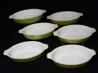   Individual Casserole Au Gratin Oval Verde Green Serving Dishes #700