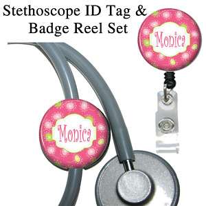 Badge Reel and Stethoscope ID Tag Set with Your Name  