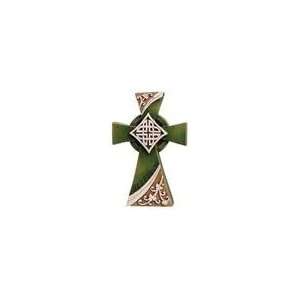  7 Woodcut Green Irish Blessings Celtic Cross Figure