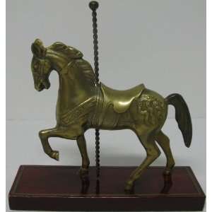  *Vintage Brass Carousel Horse on stand 