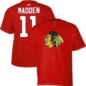 Reebok Chicago Blackhawks #11 John Madden Red Player T shirt  