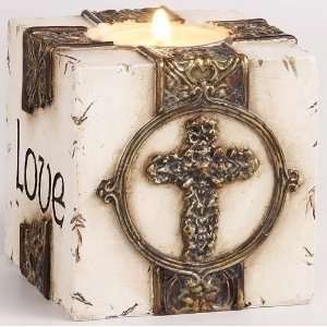  Pack of 4 Inspirational Love Tea Light Cube Candle Holders 