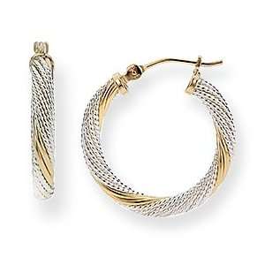  Two Tone Large (L) 1 1/8(28.5mm) Size 14k Yellow Gold and 