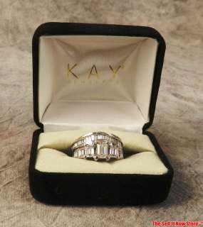 TCW Emerald Baguette Cut Diamonds 14K White Gold Wedding Set Ring 