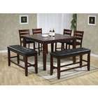 Coaster Company Counter Height Square 7pc Dining Set in Dark Oak 