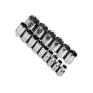 15 Piece 1/2in. Drive SAE Standard 6 Point Socket Set 