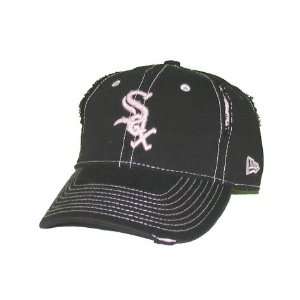 Womens Chicago White Sox Black Pink Contrast Rip Fox Adjustable Hat 