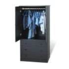 Prepac Black Junior Wardrobe with 3 drawers