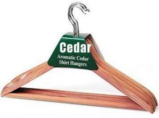 Pack of 30 standard Cedar hanger. Silver hardware with pant bar.