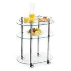   Concepts Three Tier Serving Cart with Glass Shelves in Chrome Finish
