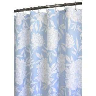   Smith Peony Watershed Shower Curtain, Sky Blue/White 