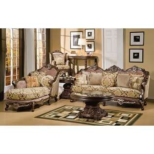   Wood Frame Sofa and Loveseat Set with Accent Pillows 