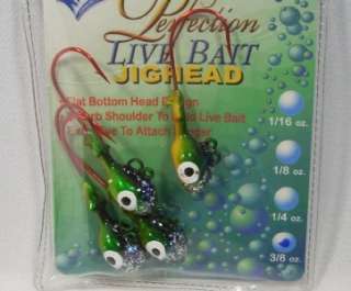   Perfection Live Bait Jigheads Northern Perch Lures Jig 3/8  