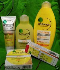 GARNIER WHITENING UV lotion/cream/scrub/toner/c powder  