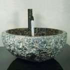   Stone Sinks LLC Grosseto Round Earth Tones Granite Vessel Sink