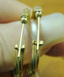 14k Yellow Gold Twisted Wire Large Loop Hoop Earrings  