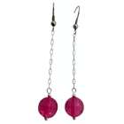  Jewelry For Everyone Collections Fuschia Bead Dangling Earrings 