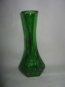 HOOSIER GREEN GLASS BUD VASE 6   