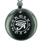   Black Onyx Magic Gemstone Circle Spiritual Powers Pendant Necklace