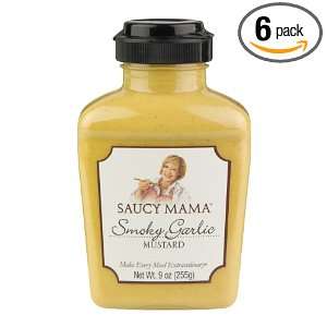 Saucy Mama Smoky Garlic Mustard, 9 Ounce Grocery & Gourmet Food