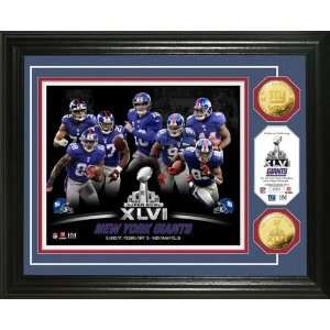   Super Bowl XLVI 24KT Gold Coin Team Photo Mint Sports Collectibles