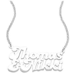   Sterling Silver Couples Name Pendant   Personalized Jewelry Jewelry