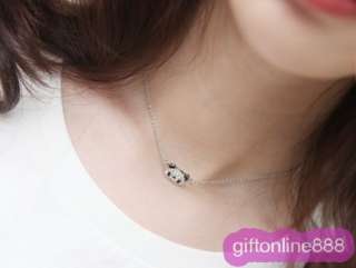 N002 Fashion crystal nice Cute Panda Pendant Necklace  