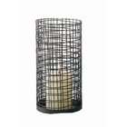 black powder coated finish wire cage style lets light flicker through