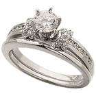 jewelrydays 14kt white gold diamond wedding ring set center stone
