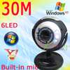 New 30.0 Mega Pixel 30.0M 6 LED USB PC Webcam+Mic  