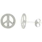 Sabrina Silver Sterling Silver Peace Sign Stud Earrings, 3/8 (10 mm)