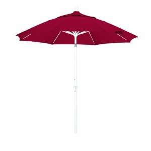   Lift Market Umbrella with White Pole, Jockey Red Patio, Lawn & Garden