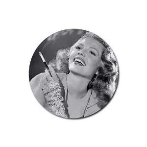 Rita Hayworth Round Rubber Coaster set 4 pack Great Gift 