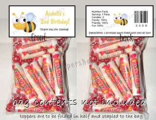 20 BUMBLE BEE Birthday Favor Loot Goody Bags & Toppers  