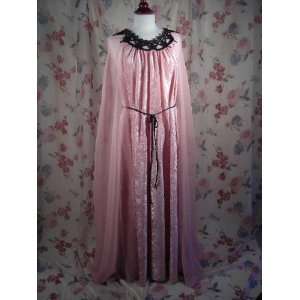   Halloween Mauve Velvet Dress w/ Attached Chiffon Cape 