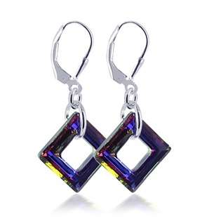   Crystal Purple Drop Dangle Earrings  Jewelry Sterling Silver Earrings