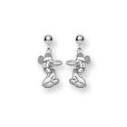 Jewelry Adviser earrings Sterling Silver Disney Mickey Dangle Wire 