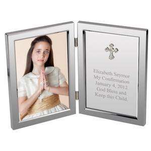    Silver Cross Confirmation Personalized Message Frame Jewelry