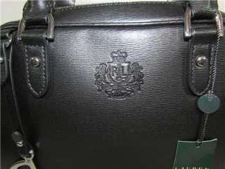 New Ralph Lauren Newbury Black Leather Satchel Bag Purse Tote Handbag 