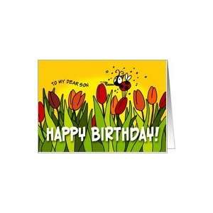  Happy Birthday tulips   son Card Toys & Games