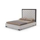 InSassy Bristol Tufted Gray Linen Contemporary Platform Bed   Size 
