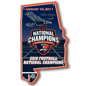 Auburn Tigers 2010 BCS National Champions Navy Blue State Sign 