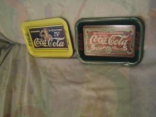 Lot 1989 Mini Coca Cola Trays 1905 & 1907 Advertisements L@@K  