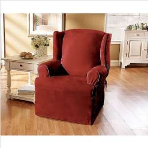  Sure Fit 170326256D Burgundy Soft Suede Wing Chair Slipcover 