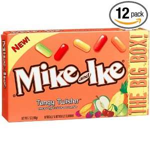Mike and Ike Tangy Twister Candy, 7 Ounce Boxes (Pack of 12)  