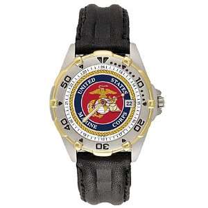Marine Corps MILITARY All Star Mens Leather Strap Watch