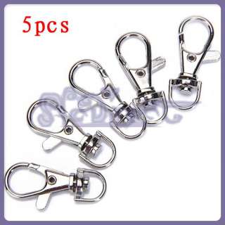 Lot of 5 Silver Trigger Snap Hooks Lobster Swivel Clasps Keychains New 