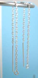 4x 3 925 Sterling Silver Earring EAR WIRE diamond cut cable chain 